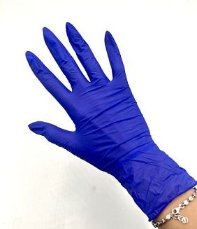 Ръкавици нитрилни сини M 100 бр.