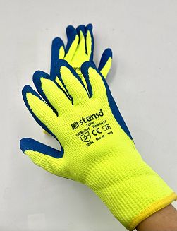 Ръкавици работни Stenso синьо с жълто