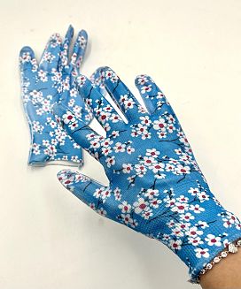 Ръкавици работни шарени с цветчета