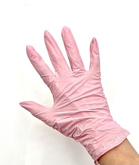 Ръкавици нитрилни розови М 100 бр.