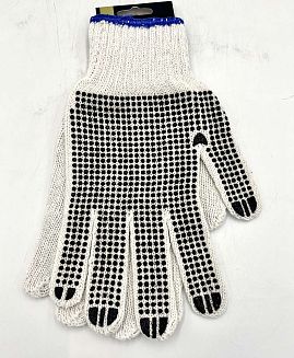 Ръкавици работни Voxx плетени бели на точки