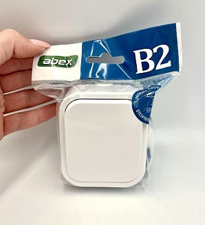 Ключ външен монтаж 1-ен Abex В-2 плоски бял