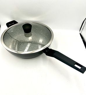 Тиган Brio Black Stone 28 см. с две дръжки + капак
