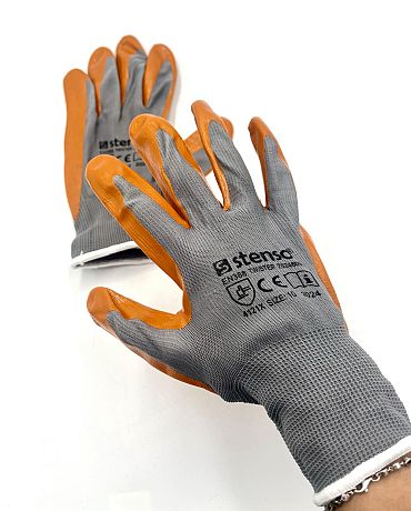 Ръкавици работни Twster сиви с оранжево № 25710