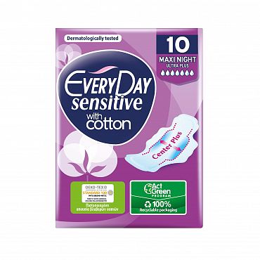 Дамски превръзки Everyday Maxi нощни Sensitive 10 бр.