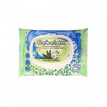 Мокри кърпи Bebelan зелени 24 бр. 