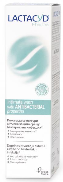 Сапун течен интимен Lactacyd Antibacterial 250 мл.