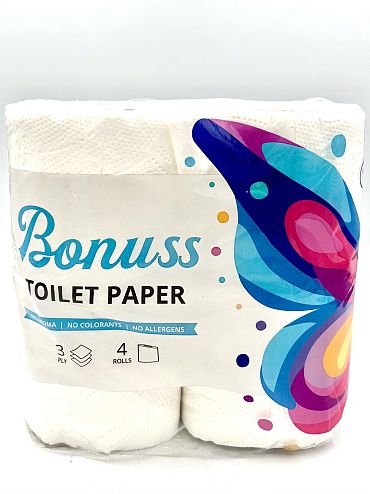 Тоалетна хартия Бонус 3 пл. 4 бр.