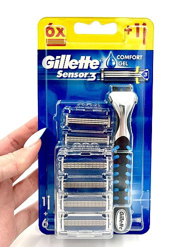 Самобръсначка Gillette Sensor 3+6 ножчета синя