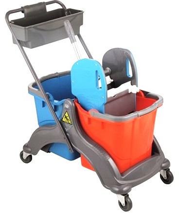 Количка за почистване две кофи и преса 25 лт.