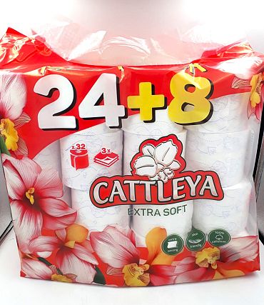 Тоалетна хартия Cattleya Extra Soft 3-пластова 32 бр.