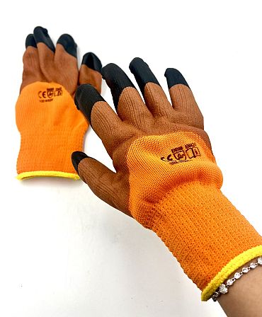 Ръкавици работни оранжеви дебели