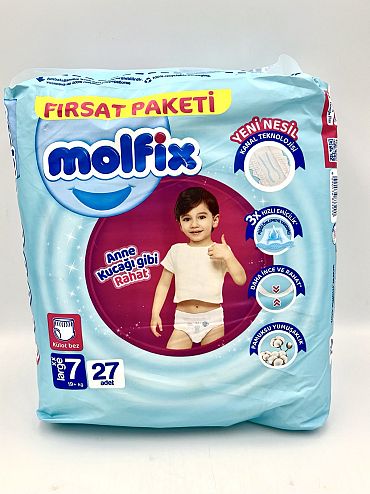 Пелени Molfix гащи №7 19+ кг. 27 бр.