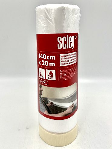 Фолио покривен найлон 140 см. х 20 м. с хартиено тиксо