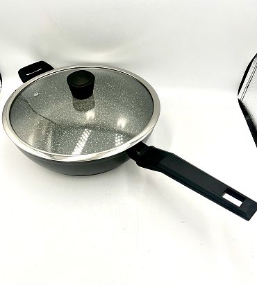 Тиган Brio Black Stone 28 см. с две дръжки + капак