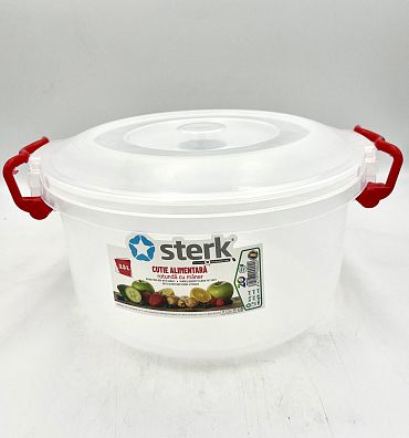 Кутия Sterk кръгла с капак и щипки 3.5 лт.